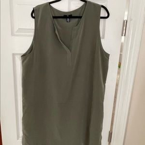 Olive silk dress